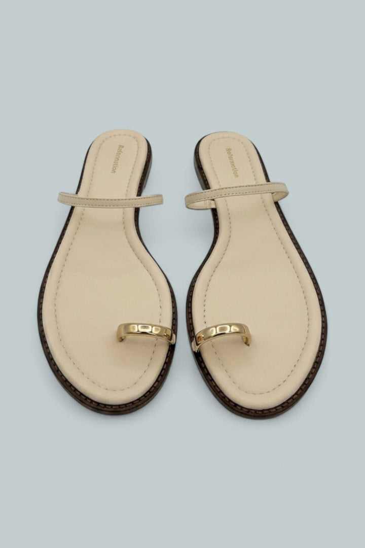 Cassandra Sandals - Almond Leather - 9.5 - Sandals