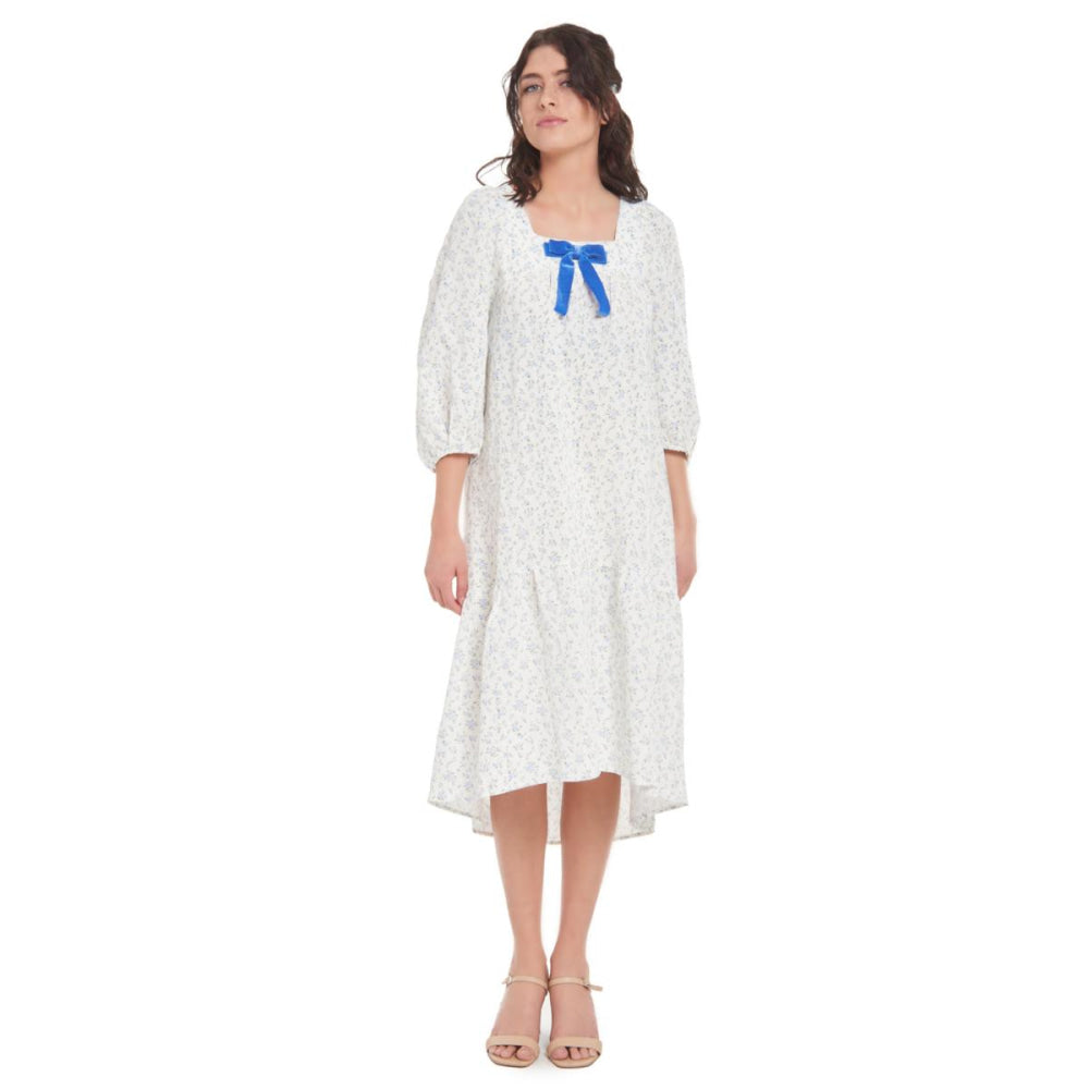 Cecilia Floral Dress - Royal Blue - Dresses
