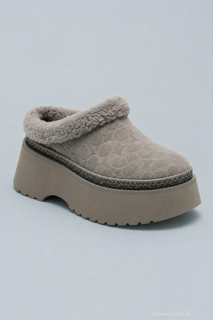 Cecilia Signature Sherling Clog - Charcoal - Clog