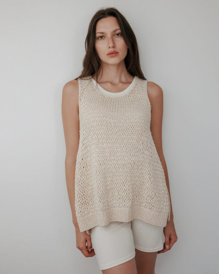 Handknit Tank : Bone