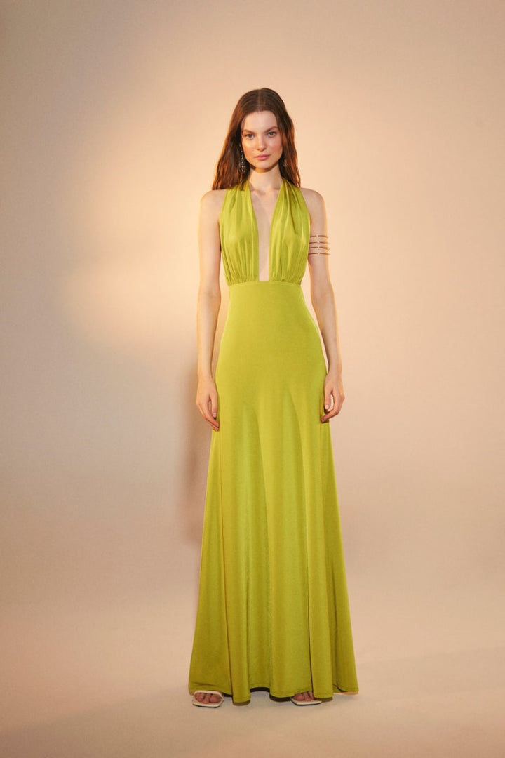Ines Jersey Long Dress - Green