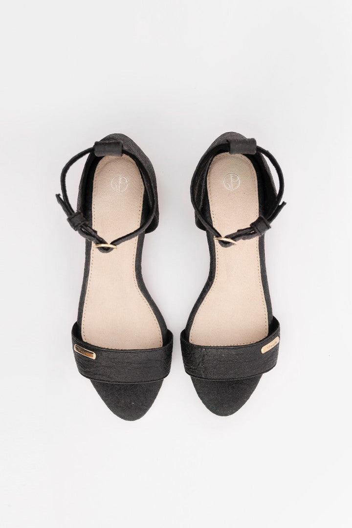 Chicago Ankle Strap Heels - Charcoal Black