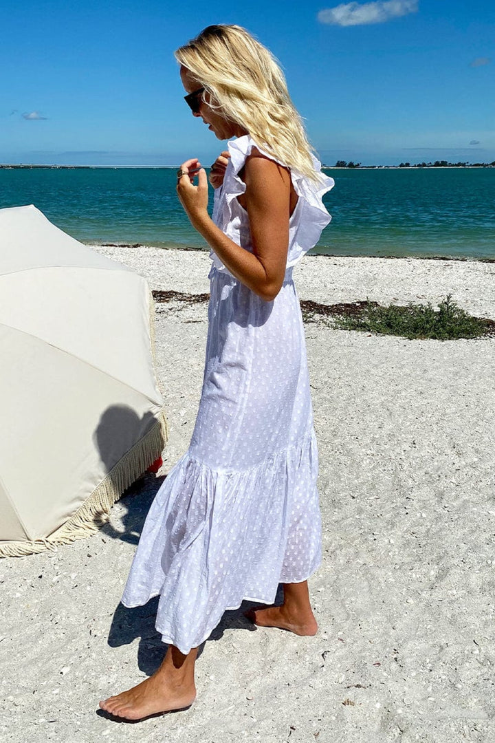 Chandra Dress - White Swiss Dot Organic - XS - Dresses