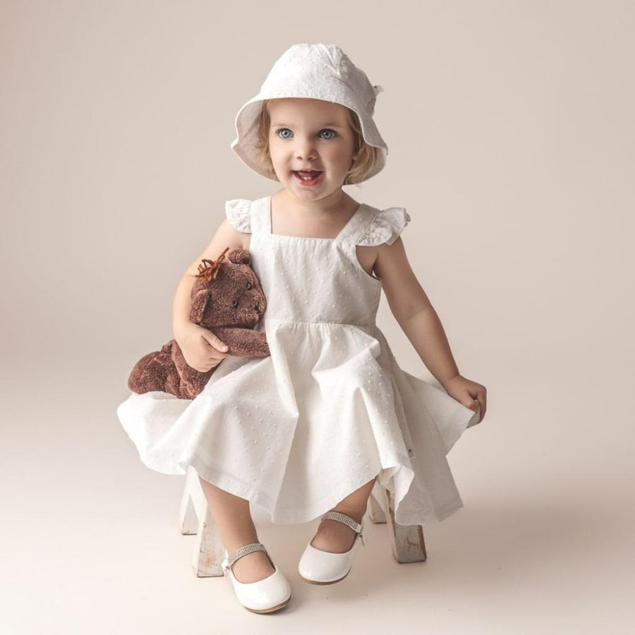 Chantilly Swiss Dot Dress - Crisp White - Dresses