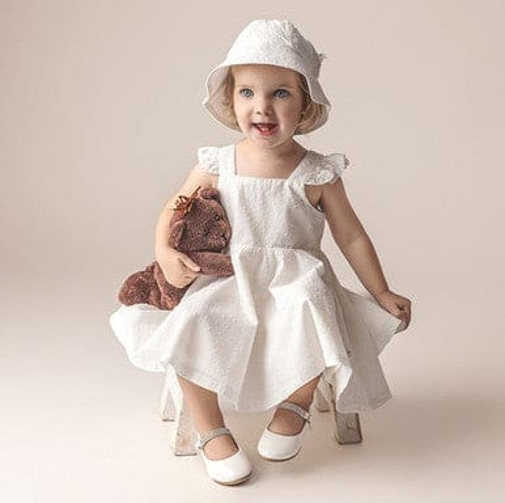 Chantilly Swiss Dot Hat - Crisp White - Bucket Hat