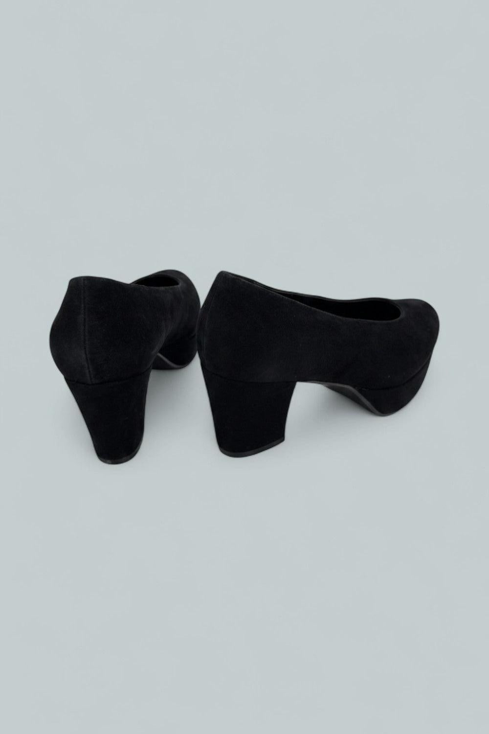 Chapters Platform Pumps - Black Suede - 8 - Pumps
