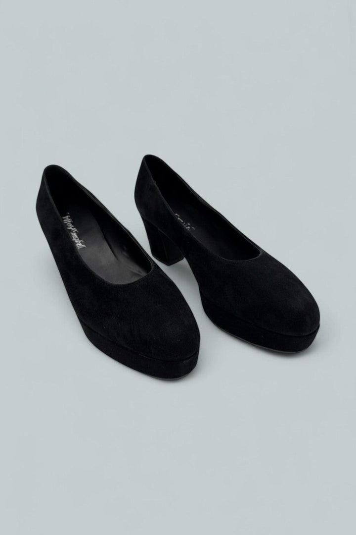 Chapters Platform Pumps - Black Suede - 8 - Pumps