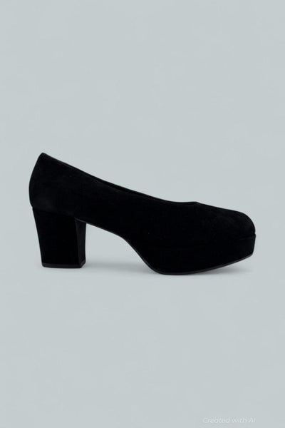 Chapters Platform Pumps - Black Suede - 8 - Pumps