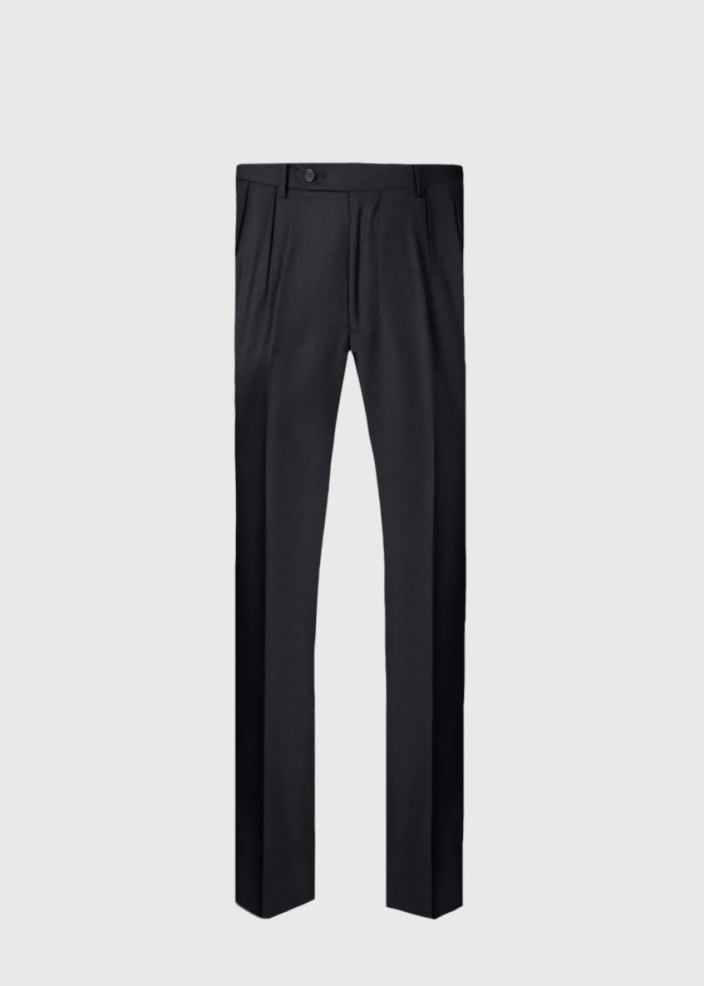 Charcoal Super 110s Wool Pleated Trouser - CHAR - 40 (Long) - trouser - baby