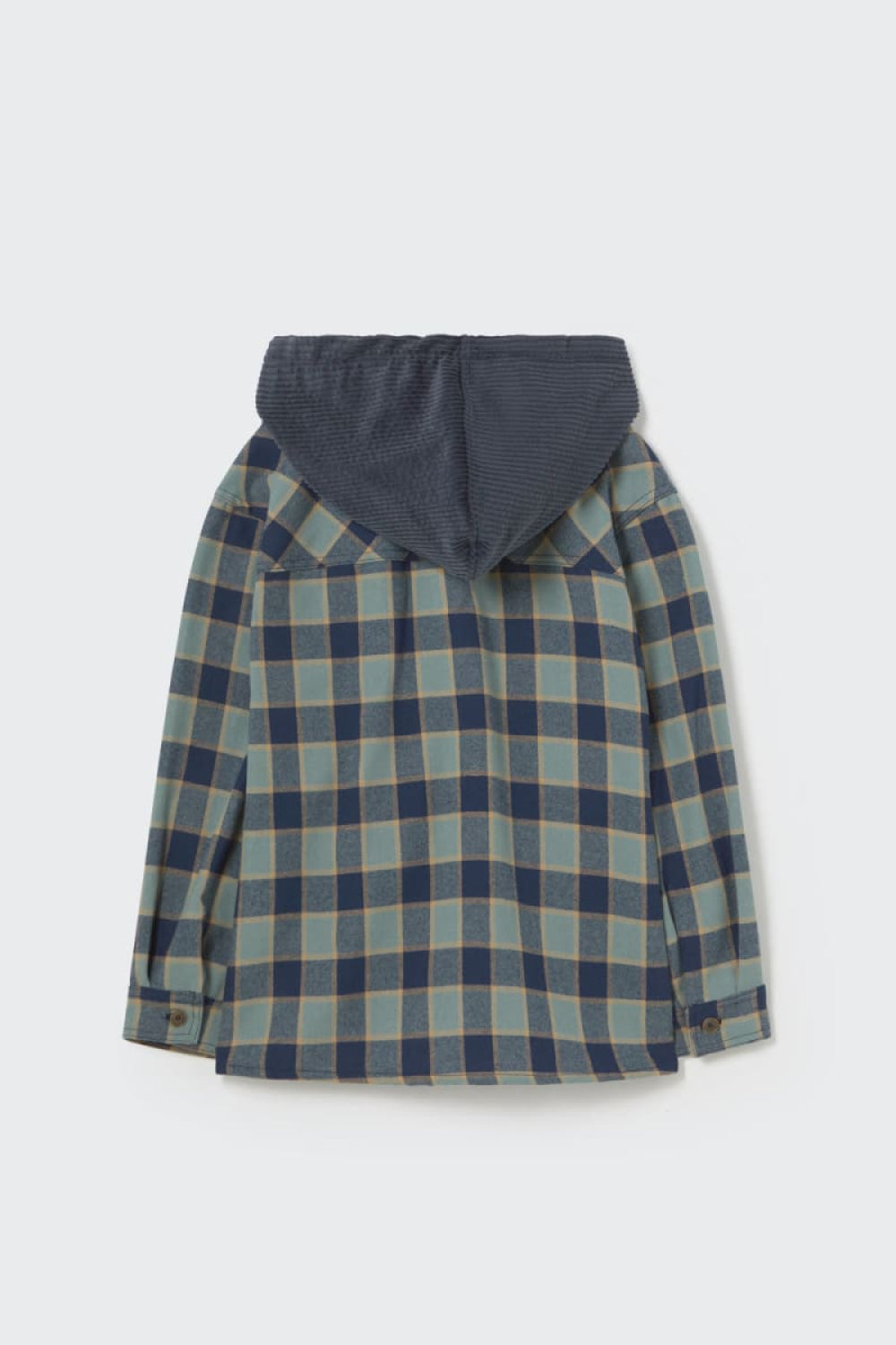 Check Flannel Hooded Shirt Artic Blue - Jacket