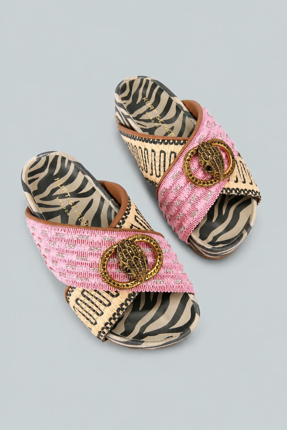 Chelsea Cross Strap Kurt Geiger Sliders - Pink - US 7 (UK 5) - Sandal