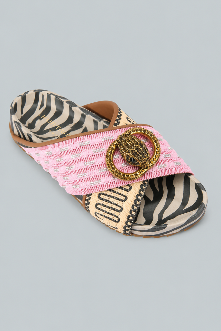 Chelsea Cross Strap Kurt Geiger Sliders - Pink - US 7 (UK 5) - Sandal