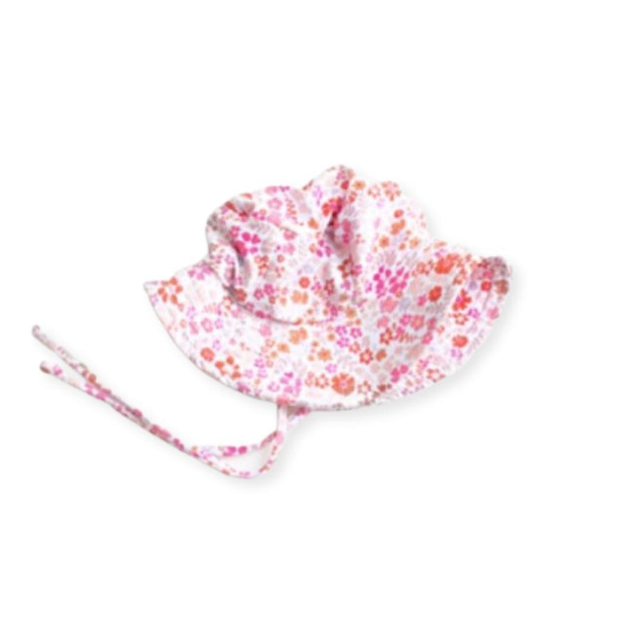 Chelsea Hat - Pink Floral - Small (0-12m) - Sun Hat