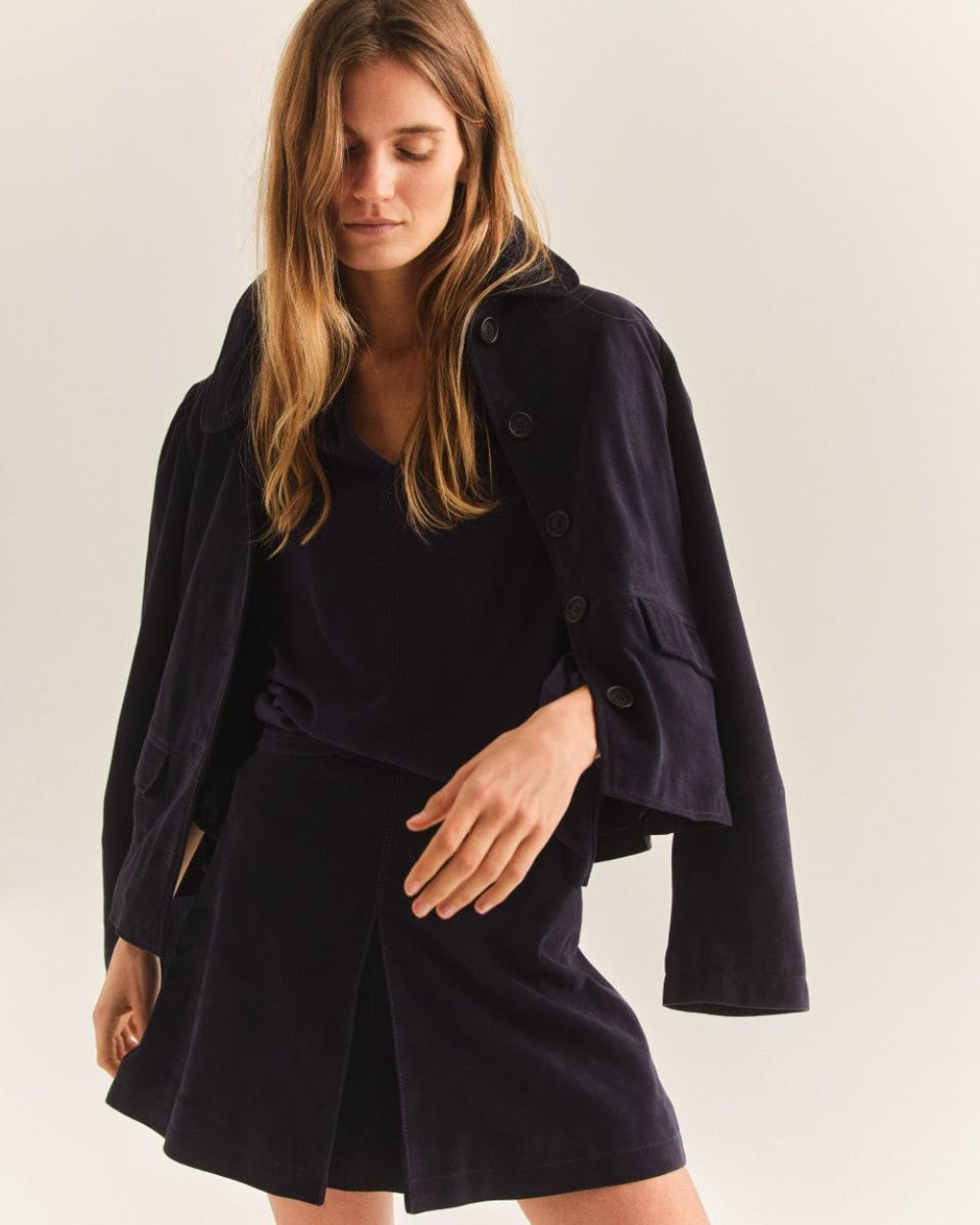 Chelsea Jacket - Suede-Navy - L - Jacket