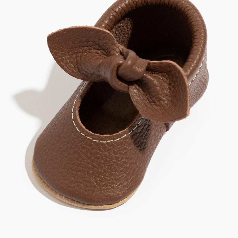 Chestnut Knotted Bow Baby Shoe - ’Flats - Baby Kids Adult All’