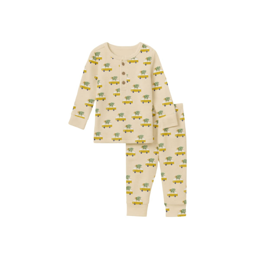 Christmas Camper Henley Waffle Pajama Set - Pajamas
