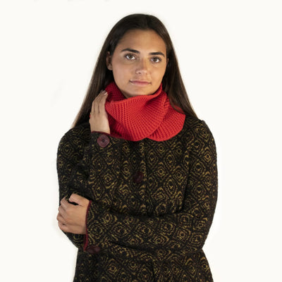 Chunky Criss Cross Neck Warmer - Red - 9’’X10’’ - Scarf