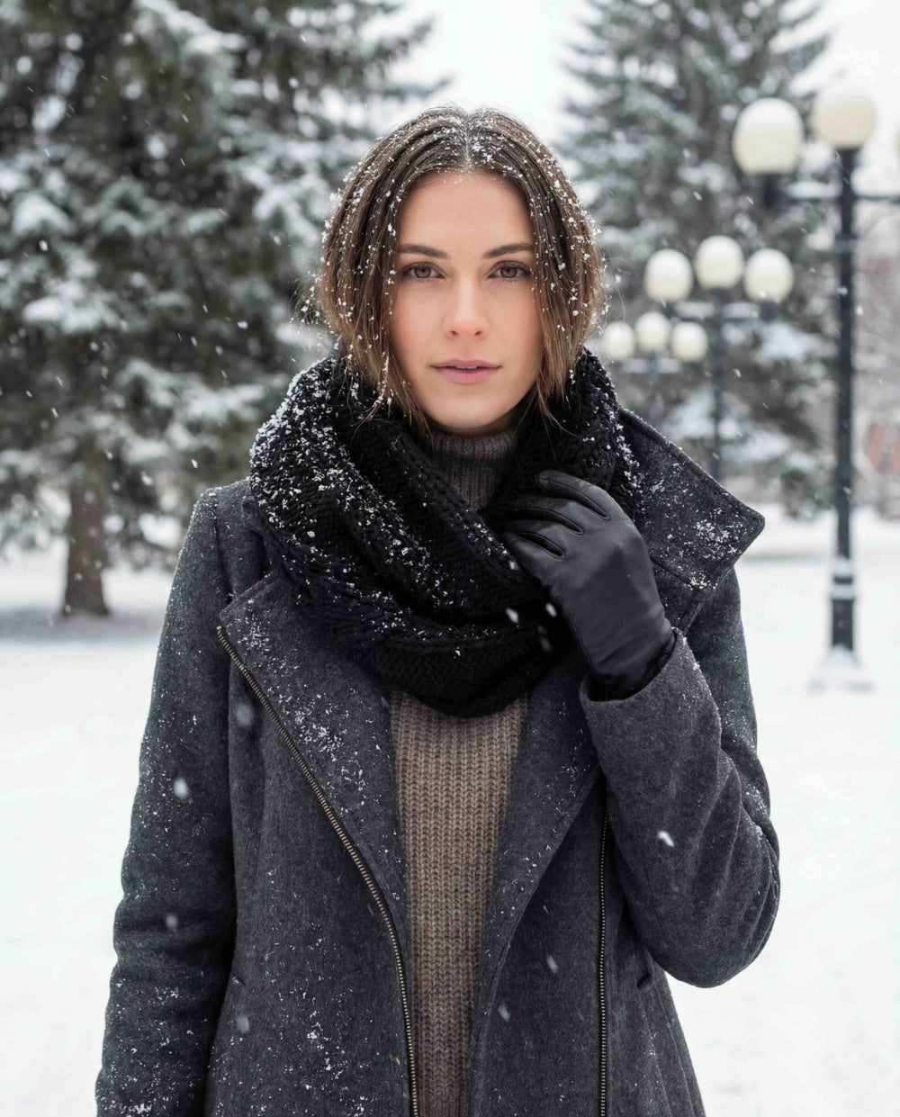 Chunky Neck Warmer - Black - 18’’X23’’ - Scarf