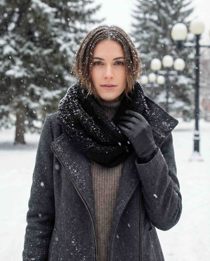 Chunky Neck Warmer - Black - 18’’X23’’ - Scarf