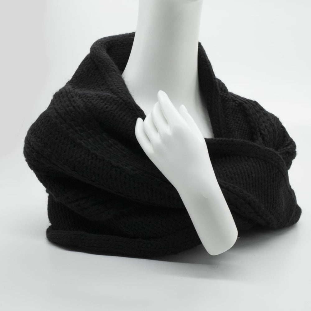 Chunky Neck Warmer - Black - 18’’X23’’ - Scarf