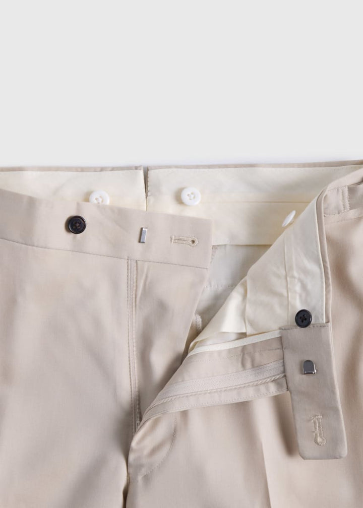 Solid Wool Suit - Light Tan