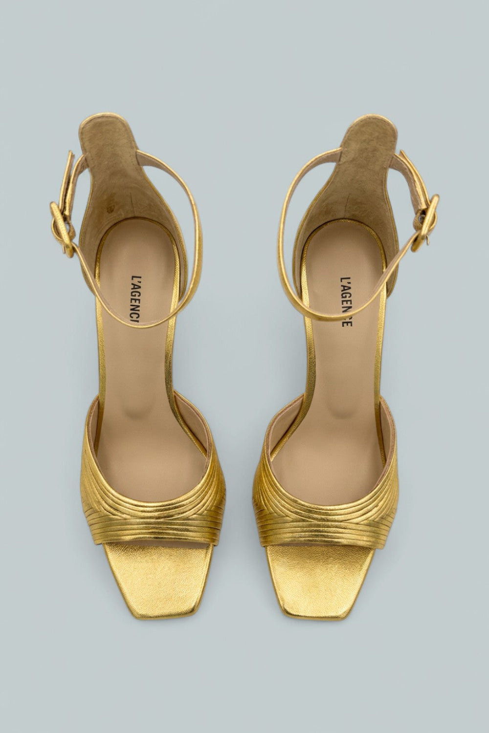 Cici Metallic Leather Sandals - Gold Leather - 6.5 - Stiletto