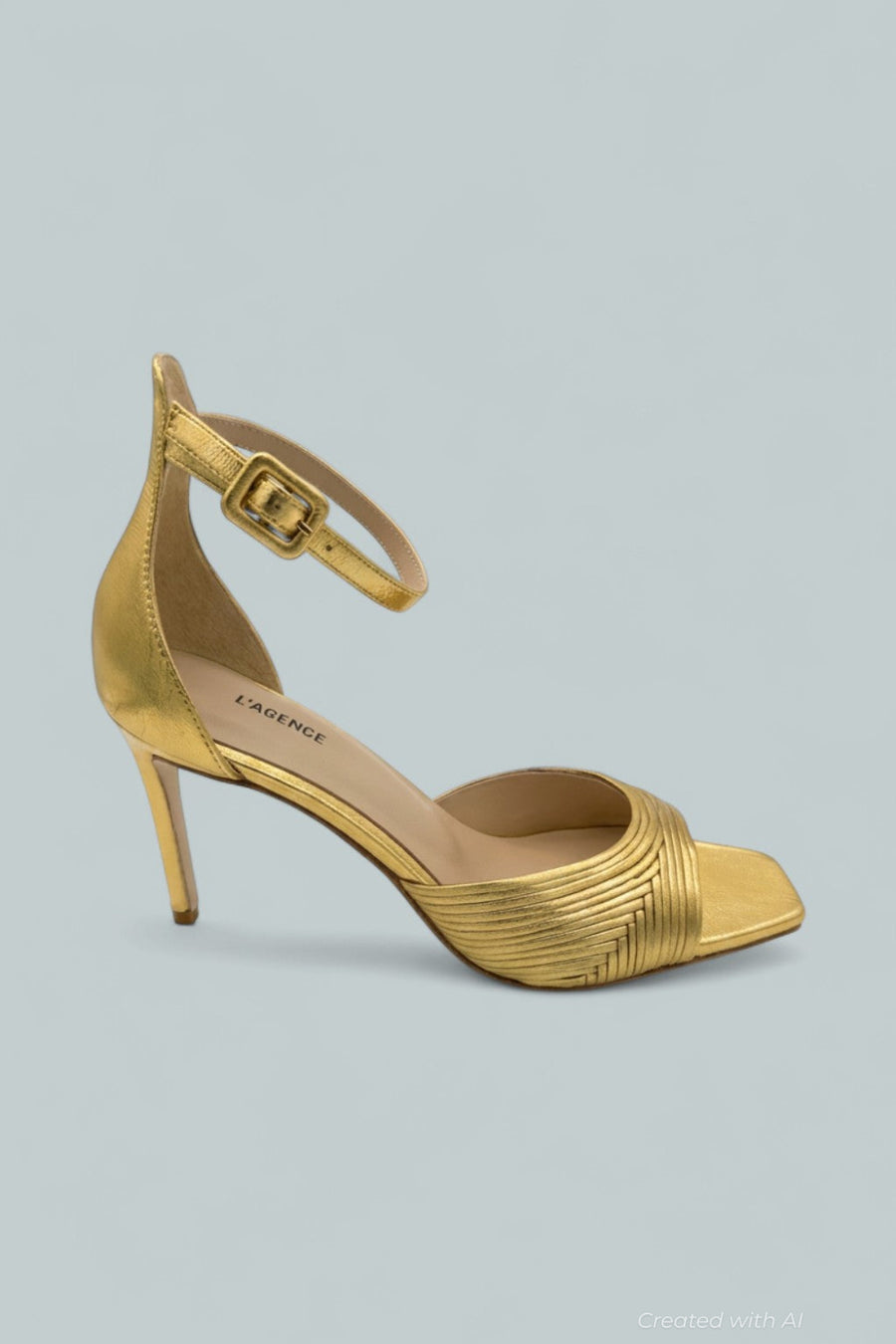 Cici Metallic Leather Sandals - Gold Leather - 6.5 - Stiletto