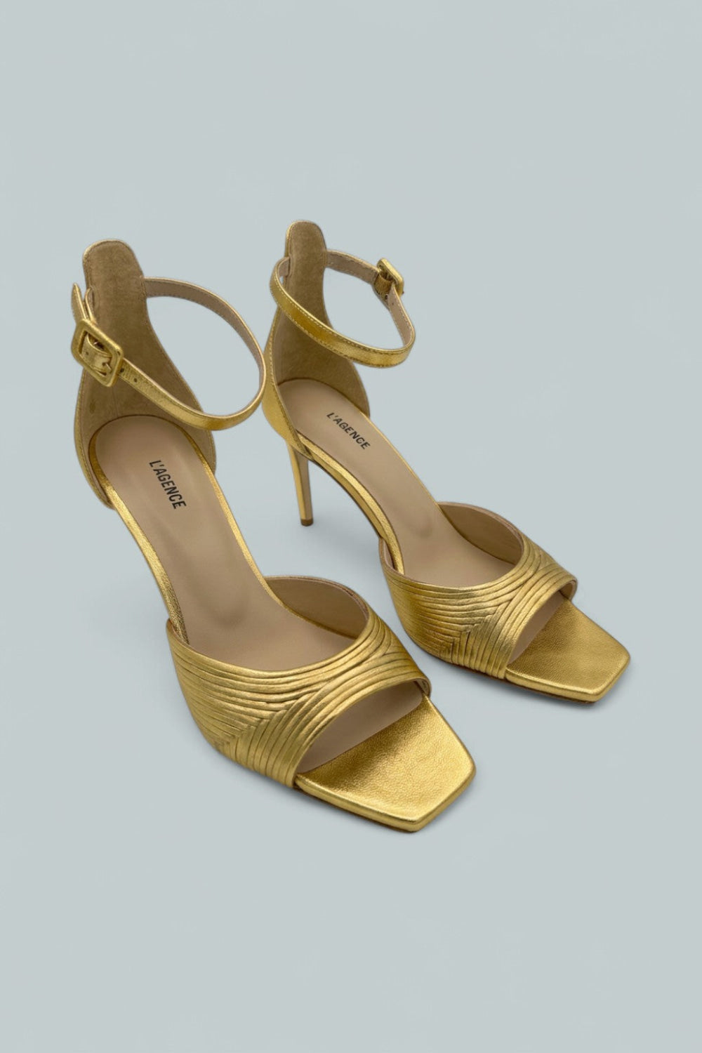 Cici Metallic Leather Sandals - Gold Leather - 6.5 - Stiletto