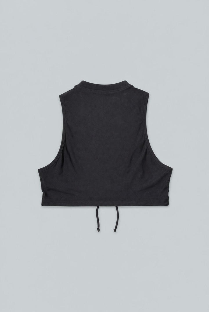 Cinched Front Bikini Top - Black - Bikini Top