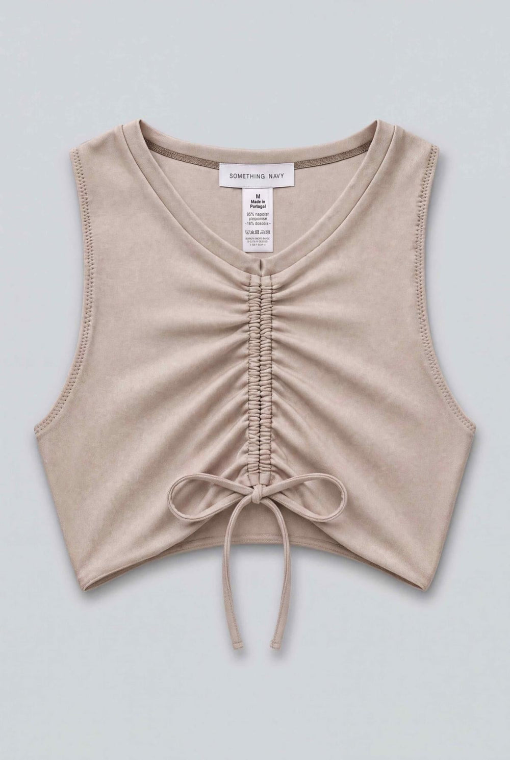 Cinched Front Bikini Top - Tan - Bikini Top