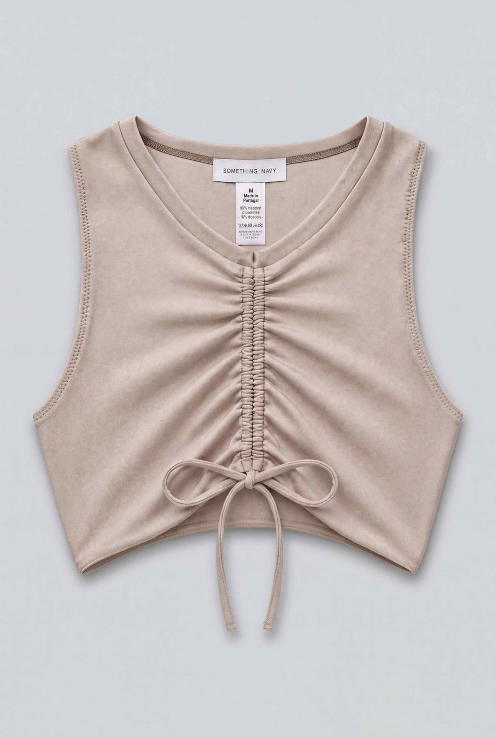 Cinched Front Bikini Top - Tan - Bikini Top