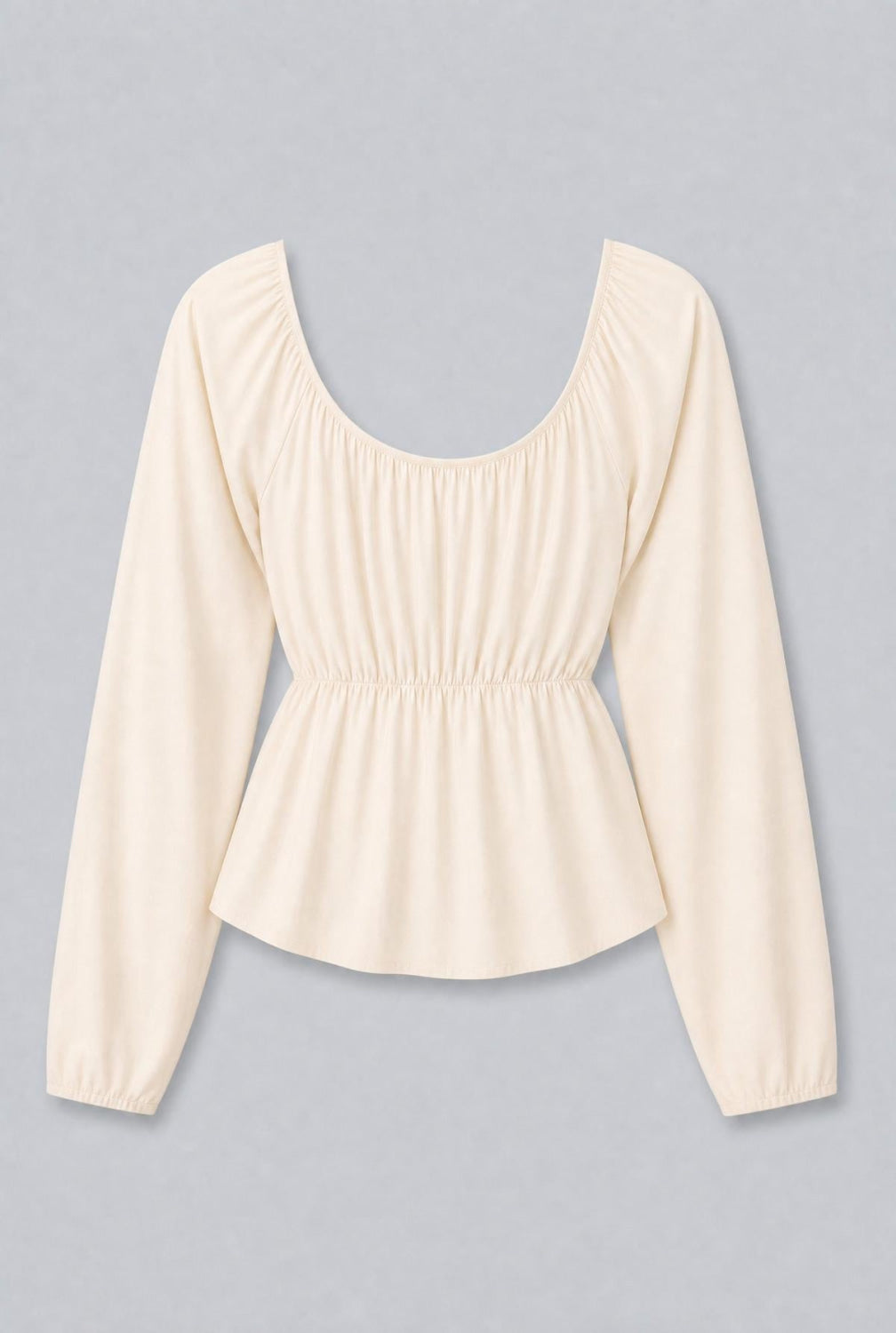 Cinched Front Blouse - Cream - Blouse