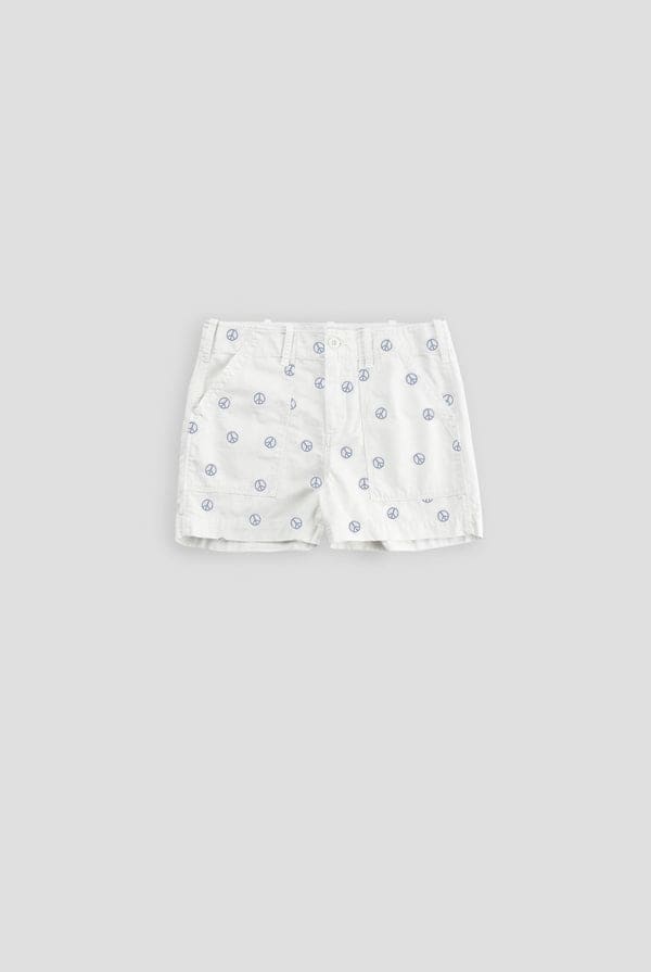 Surplus Short Shorts (Peace Sign) - White
