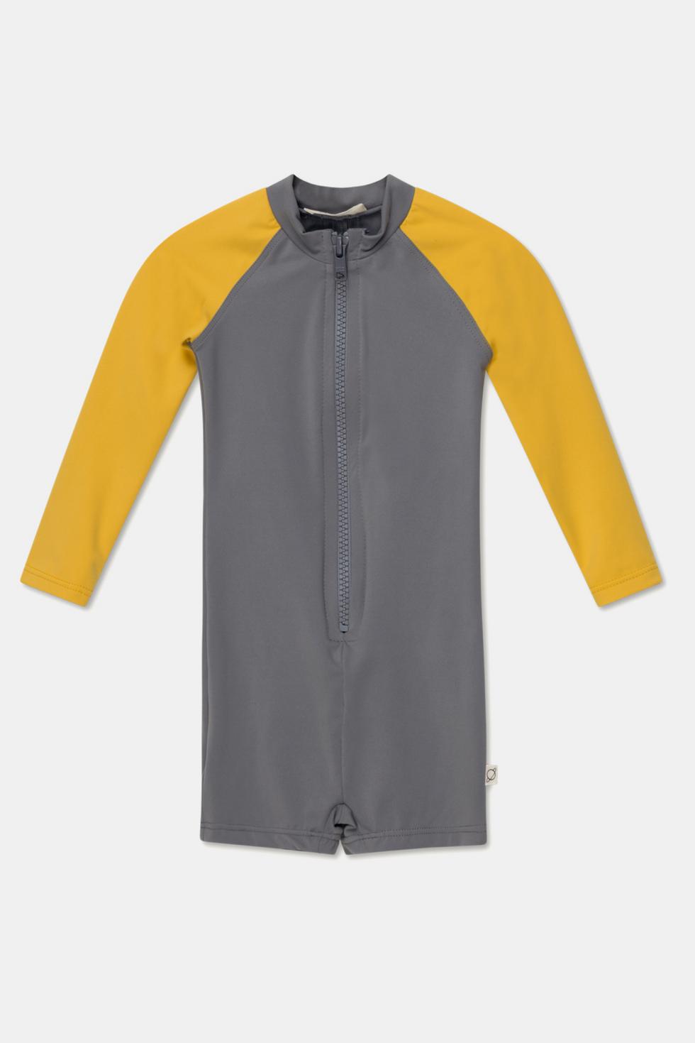 Uv baby rash guard swimsuit - Greyyellow swim
