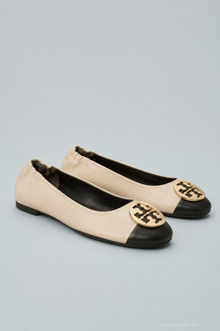 Claire Cap Toe Ballet Women’s Shoes - New Cream - 7 - Flats