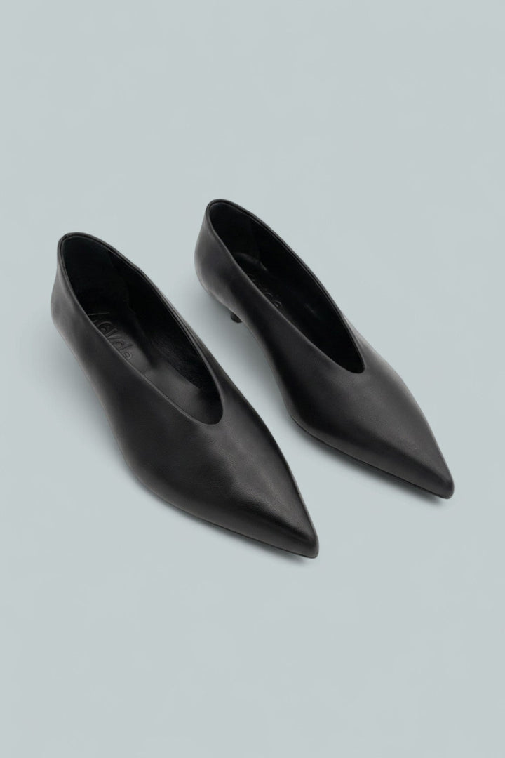 Clara Leather Kitten Heel Pumps - Black - EU 38.5 - Sandal
