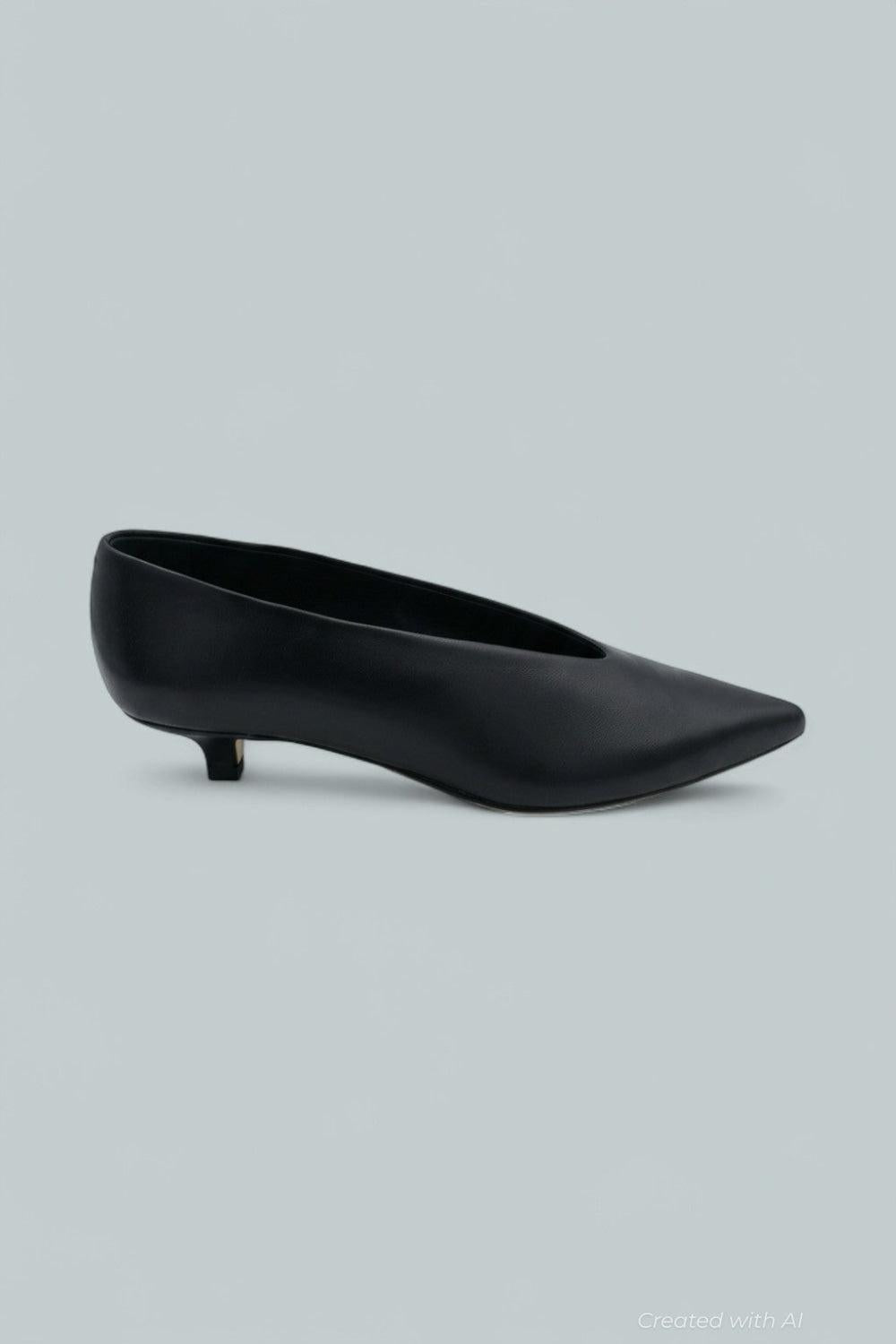 Clara Leather Kitten Heel Pumps - Black - EU 38.5 - Sandal