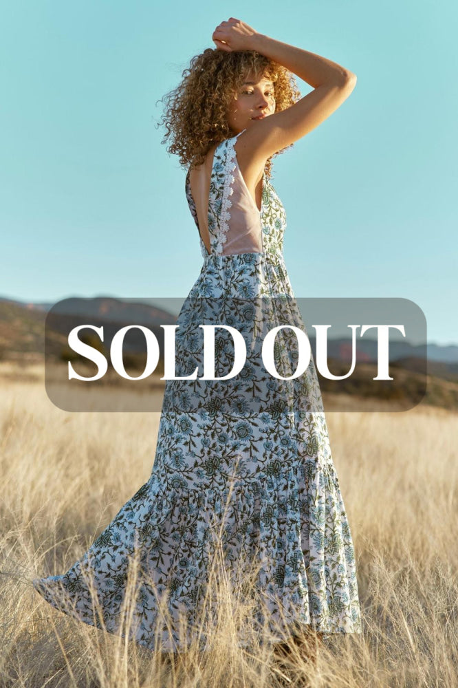 Clark Maxi Dress - Ivory & Cornflower Floral - FINAL SALE - Dresses