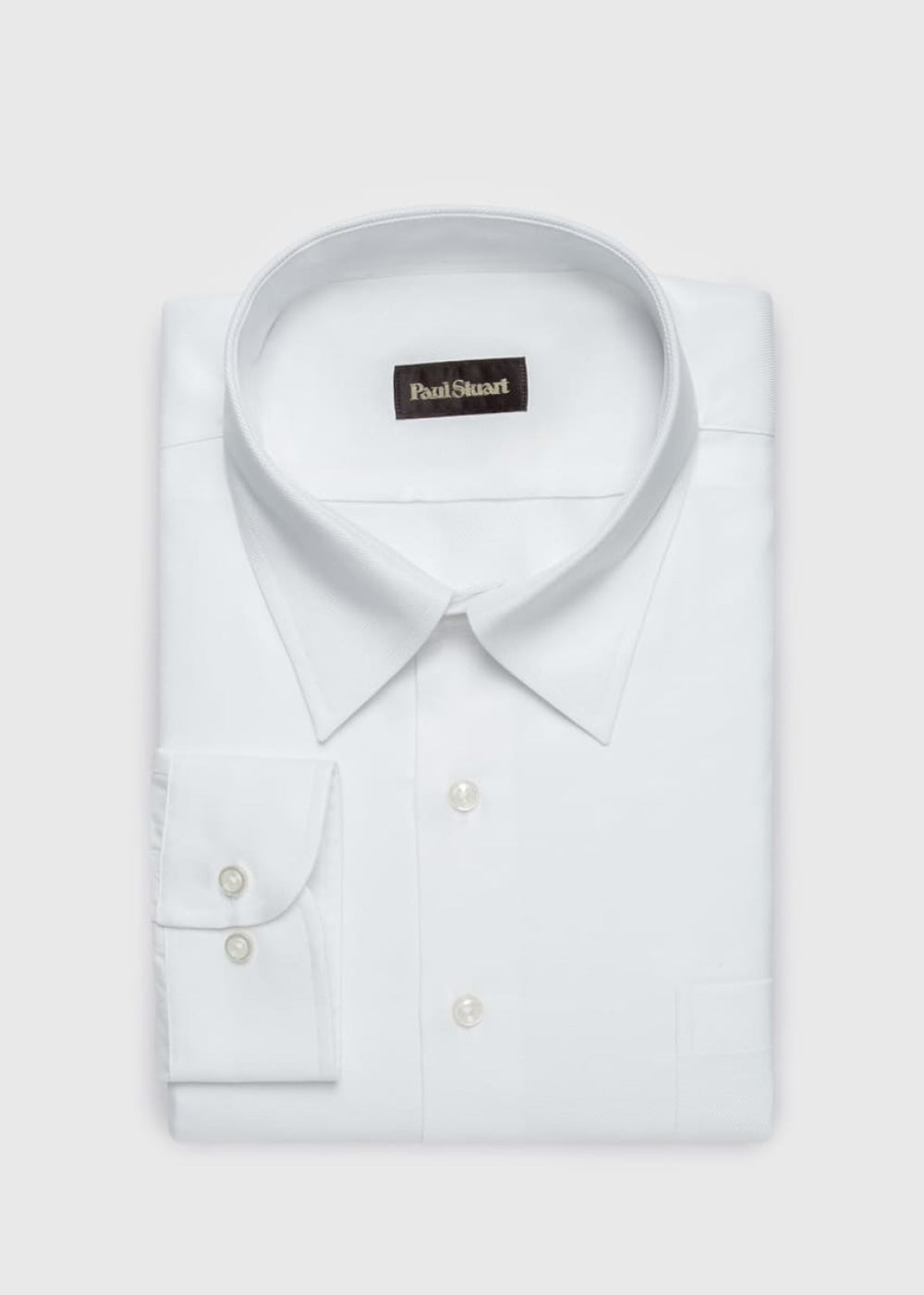 Classic Cotton Twill Sport Shirt - White - L (42) - Collared Shirt