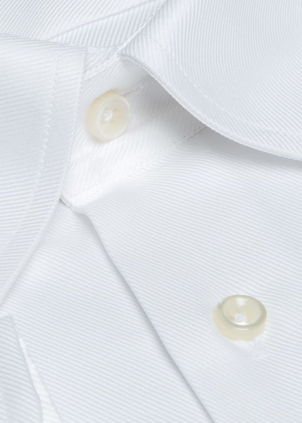 Classic Cotton Twill Sport Shirt - White - L (42) - Collared Shirt
