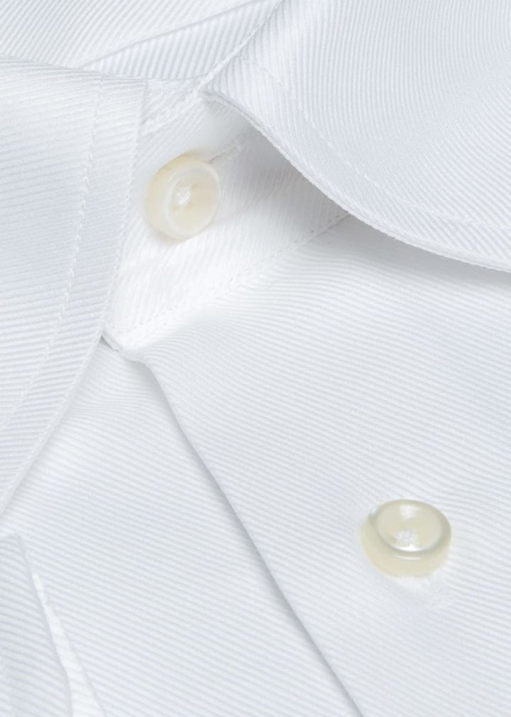 Classic Cotton Twill Sport Shirt - White - L (42) - Collared Shirt