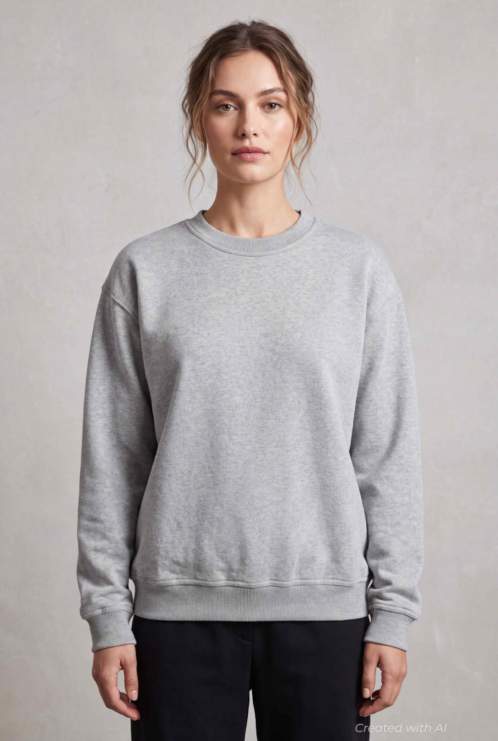 Classic Crew Neck Sweatshirt - Heather Gray - Crewneck Sweatshirt