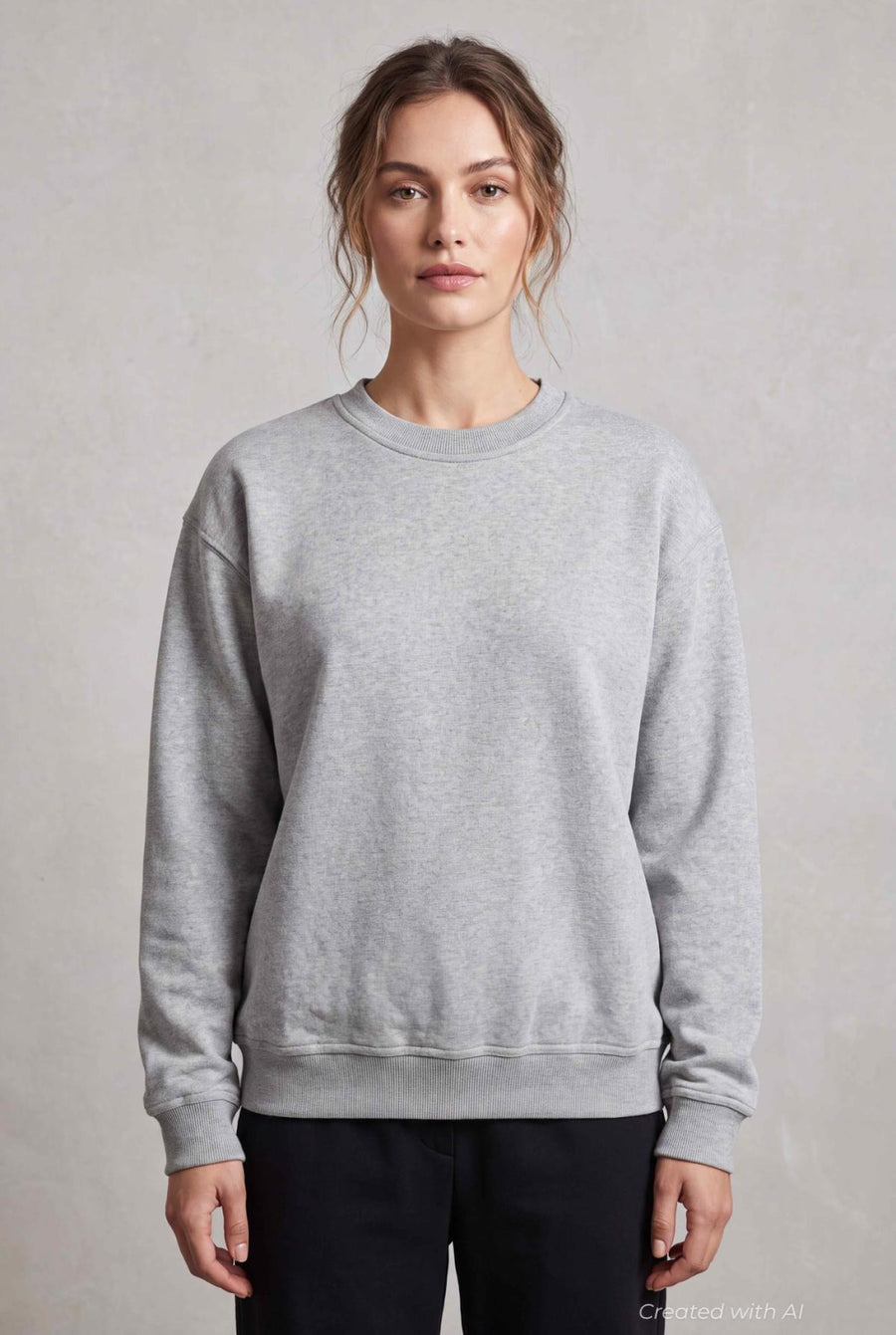 Classic Crew Neck Sweatshirt - Heather Gray - Crewneck Sweatshirt