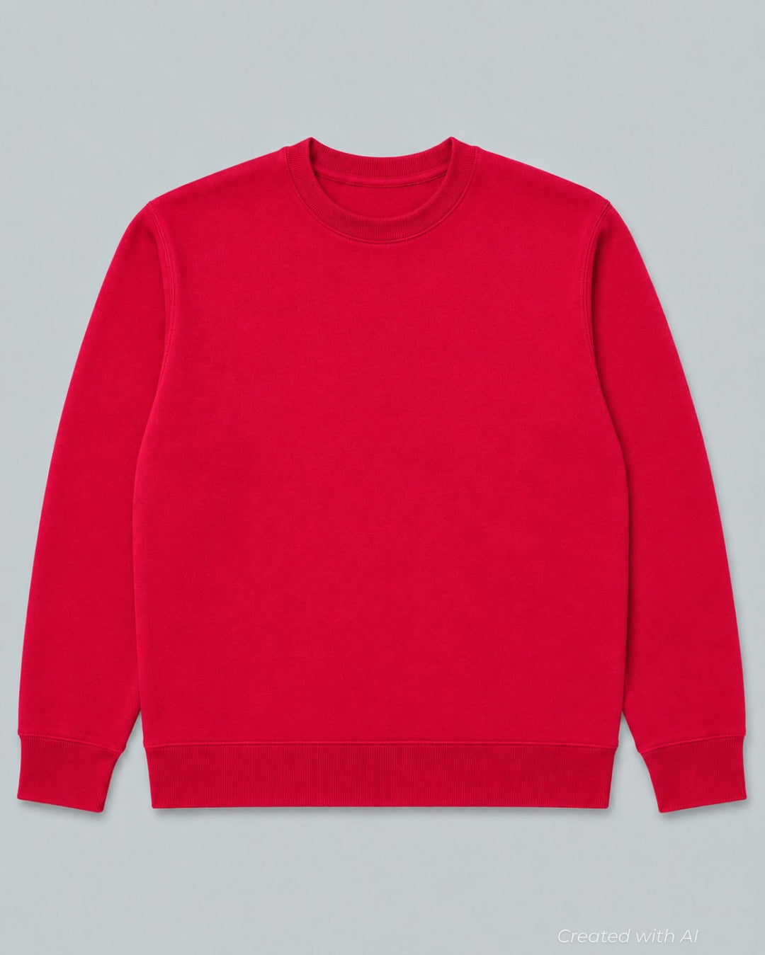 Classic Crew Neck Sweatshirt - Red - Crewneck Sweatshirt