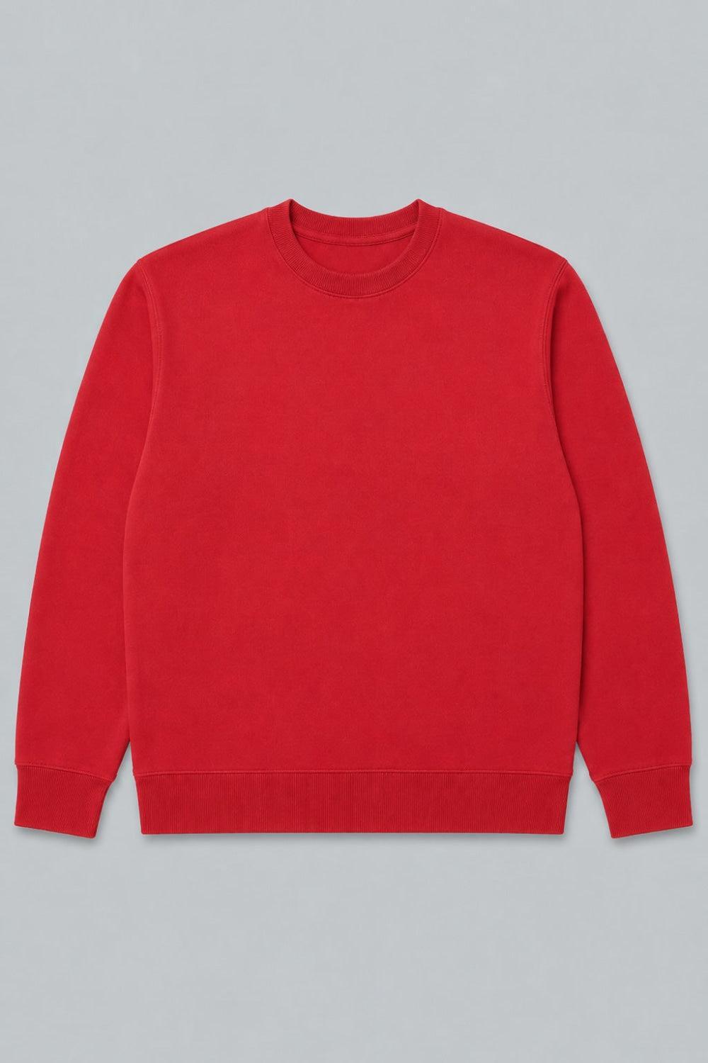 Classic Crew Neck Sweatshirt - Red - Crewneck Sweatshirt