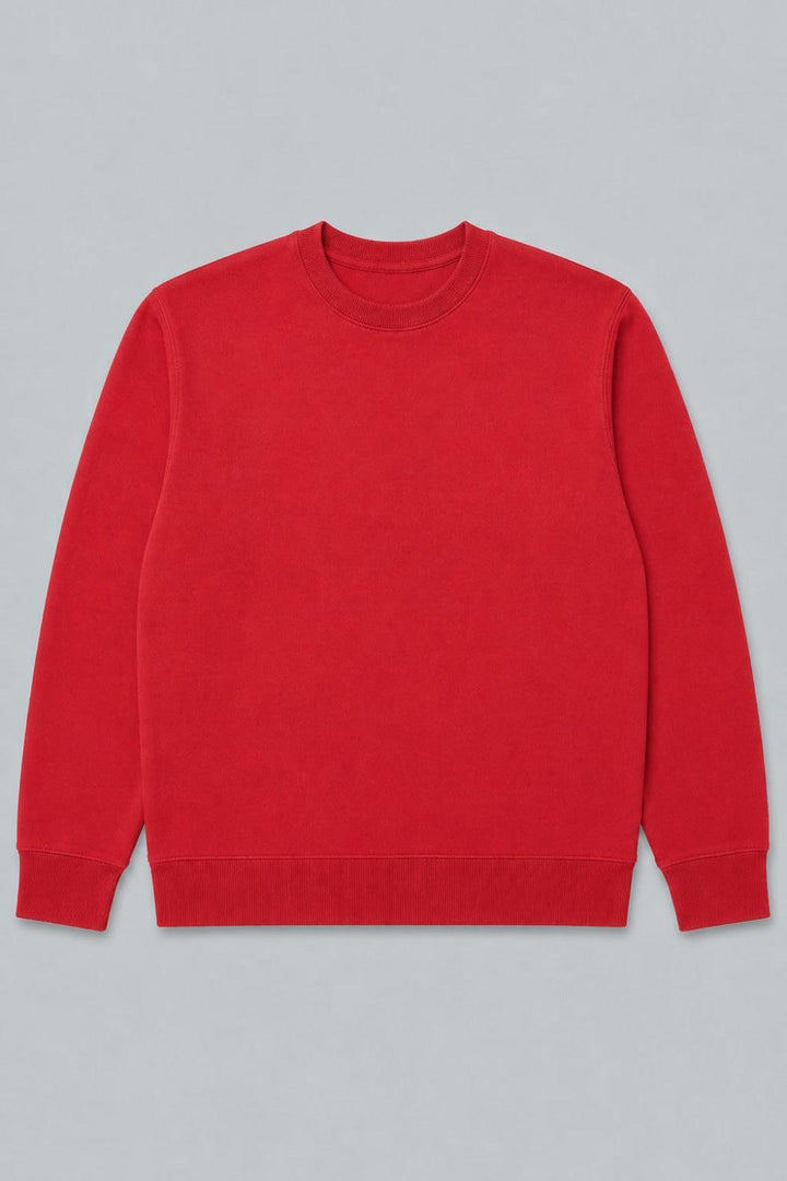 Classic Crew Neck Sweatshirt - Red - Crewneck Sweatshirt