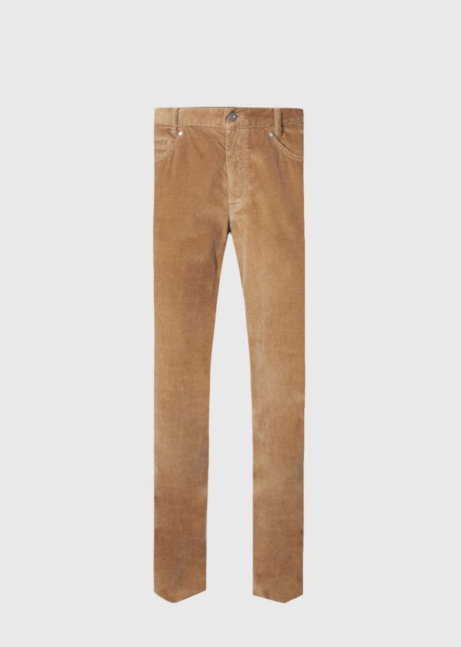 Classic Five-Pocket Corduroy Trouser - Camel - 38 - Trouser