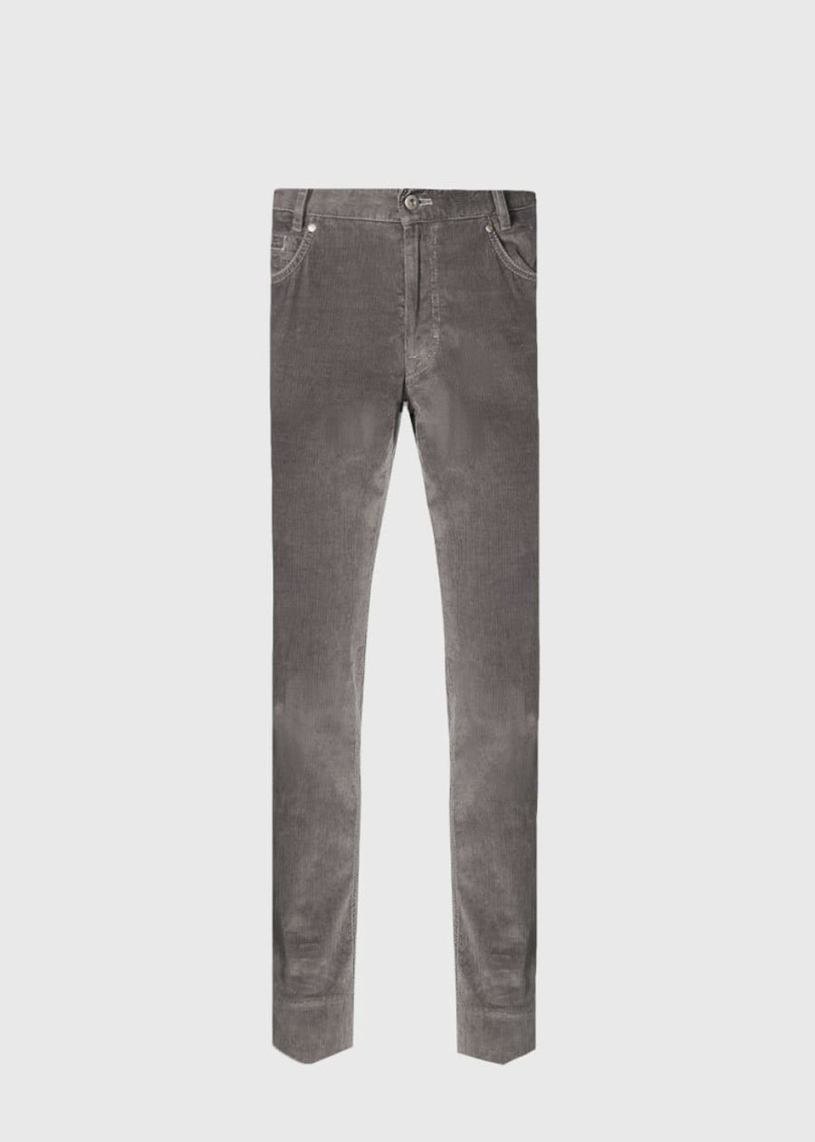 Classic Five-Pocket Corduroy Trouser - Grey - 42 (Long) - Pants