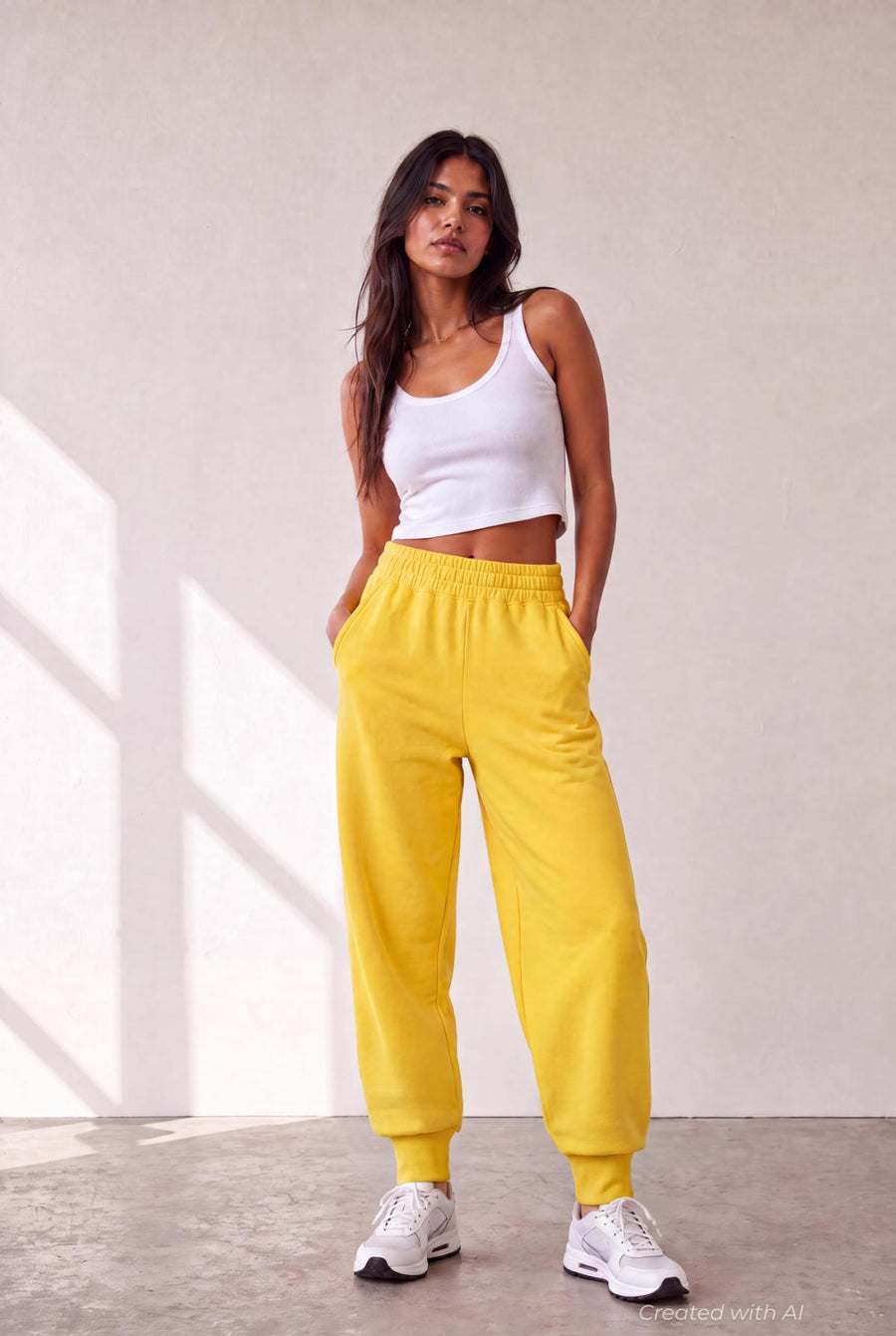 Classic Joggers With Cuffs - Yellow - Joggers