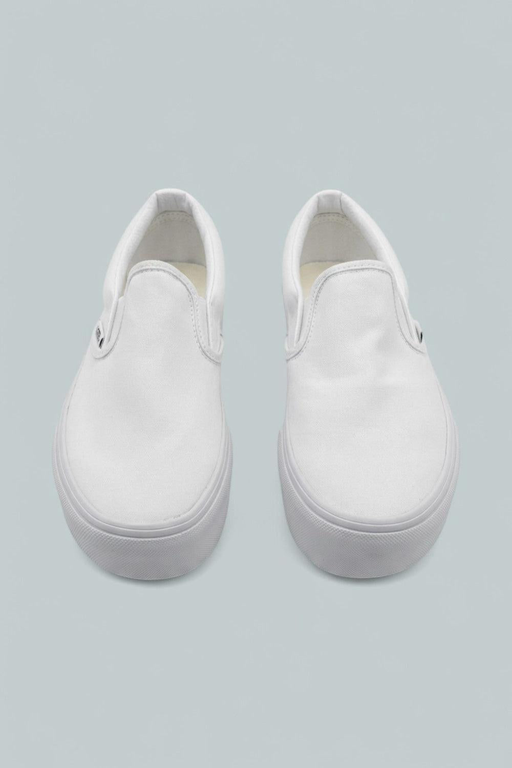 Classic Slip-On Platform Shoes - True White - 5 - Loafers